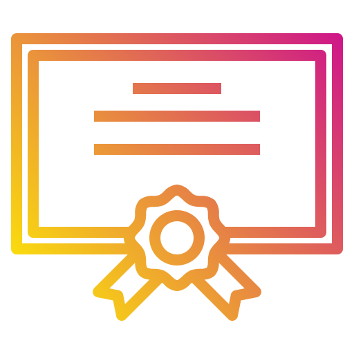 Certificate Payungkead Gradient icon