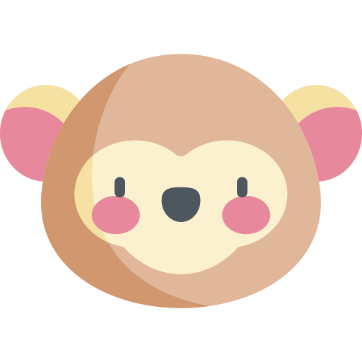 małpa Kawaii Flat ikona
