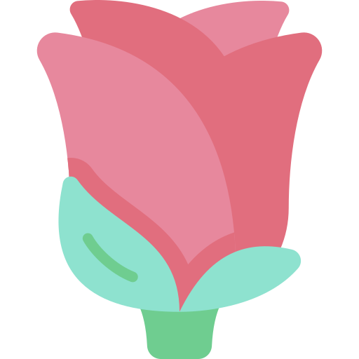 róża Kawaii Flat ikona