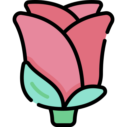 rose Kawaii Lineal color Icône
