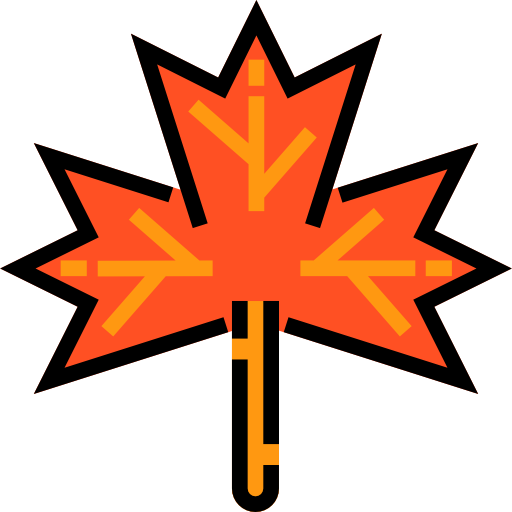 Maple leaf Detailed Straight Lineal color icon