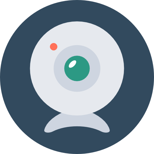 webcam Flat Color Circular icoon