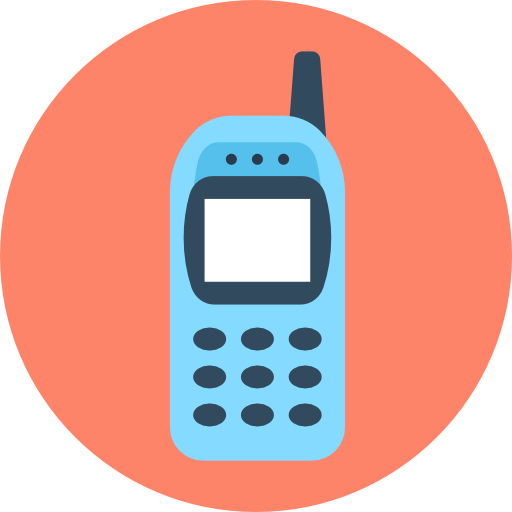 teléfono móvil Flat Color Circular icono