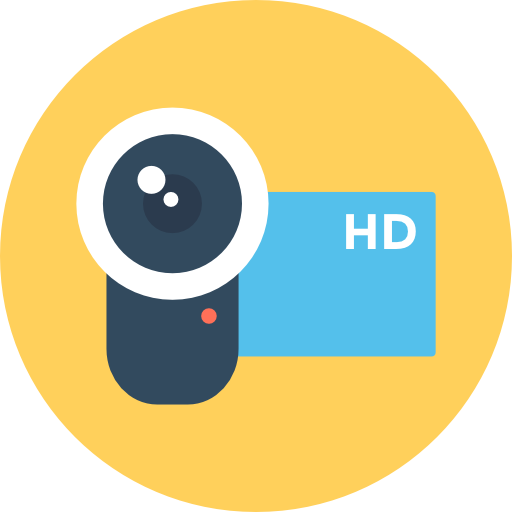 videocamera Flat Color Circular icona