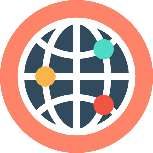 weltweit Flat Color Circular icon