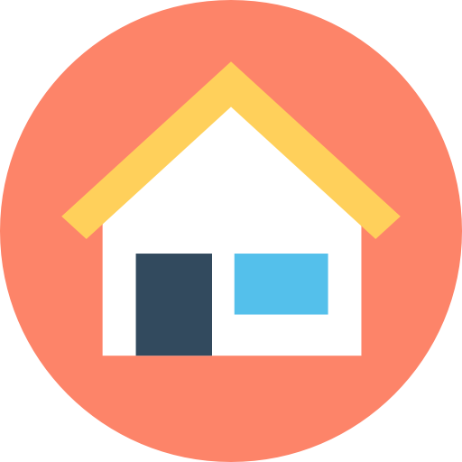 huis Flat Color Circular icoon