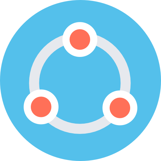 通信網 Flat Color Circular icon
