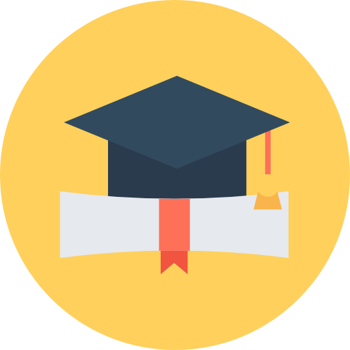 diploma uitreiking Flat Color Circular icoon