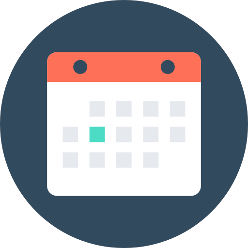 Calendar Flat Color Circular icon