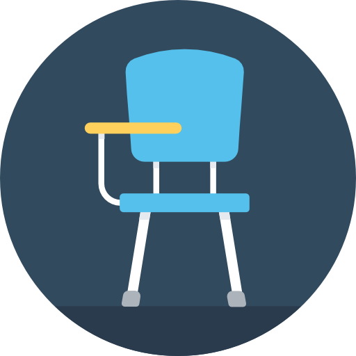 chaise de bureau Flat Color Circular Icône
