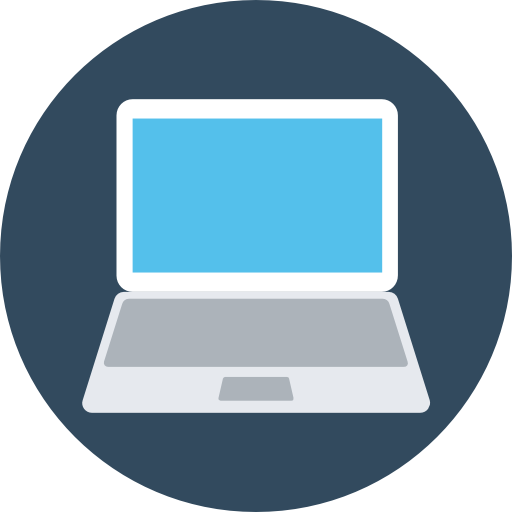 Laptop Flat Color Circular icon