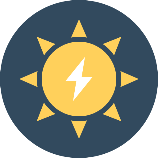 energia słoneczna Flat Color Circular ikona