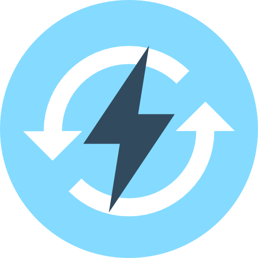 Power Flat Color Circular icon