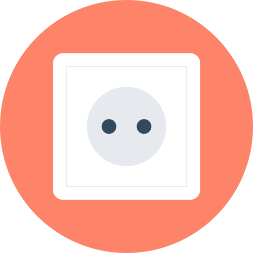 Socket Flat Color Circular icon