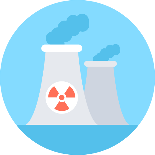 centrale nucleare Flat Color Circular icona