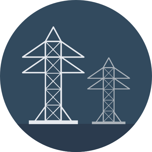 Electric tower Flat Color Circular icon