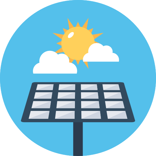 panel solar Flat Color Circular icono