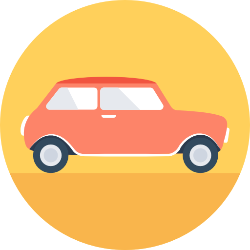 samochód Flat Color Circular ikona