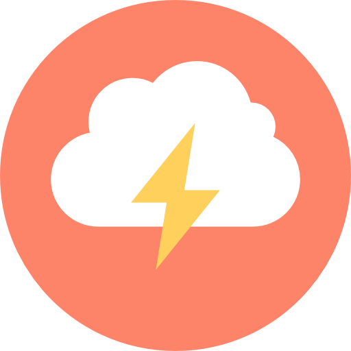 Thunder Flat Color Circular icon