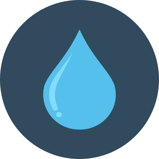 goccia d'acqua Flat Color Circular icona