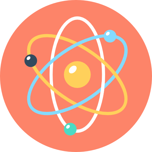원자 Flat Color Circular icon