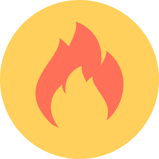quemar Flat Color Circular icono