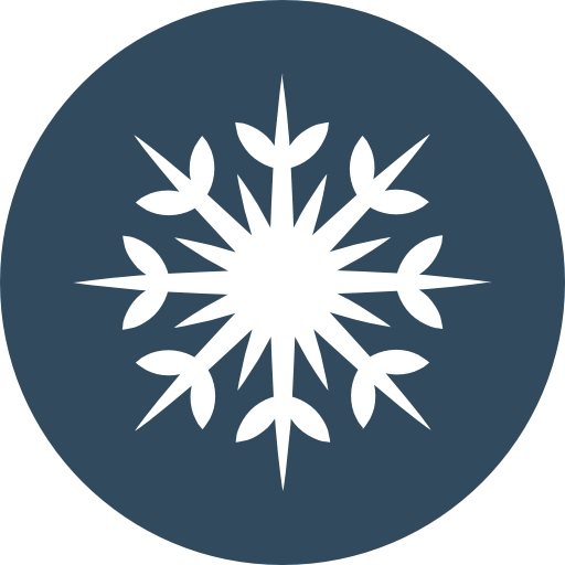 płatek śniegu Flat Color Circular ikona