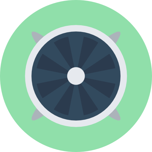 turbina Flat Color Circular icono