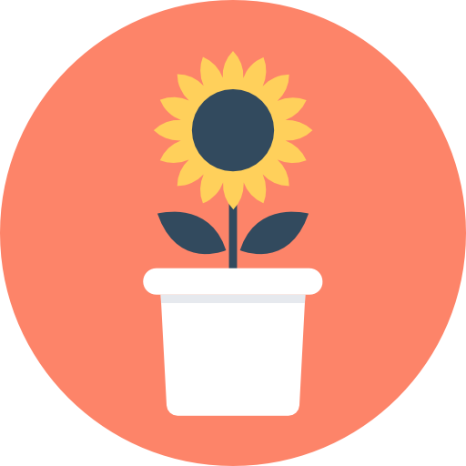 słonecznik Flat Color Circular ikona