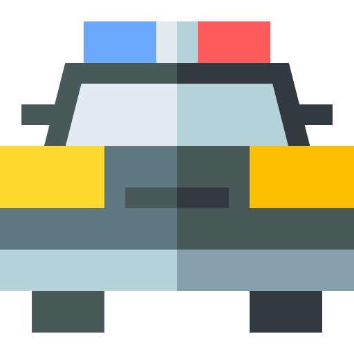 coche de policía Basic Straight Flat icono