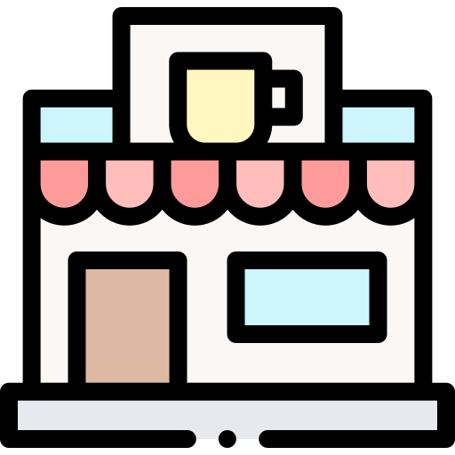 Coffee shop Detailed Rounded Lineal color icon