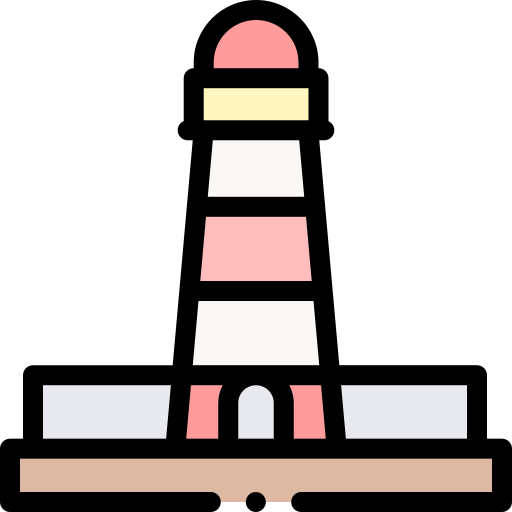 등대 Detailed Rounded Lineal color icon