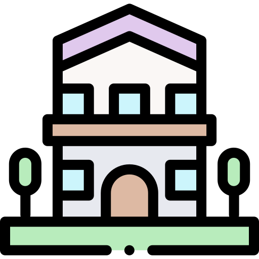 Большой дом Detailed Rounded Lineal color иконка