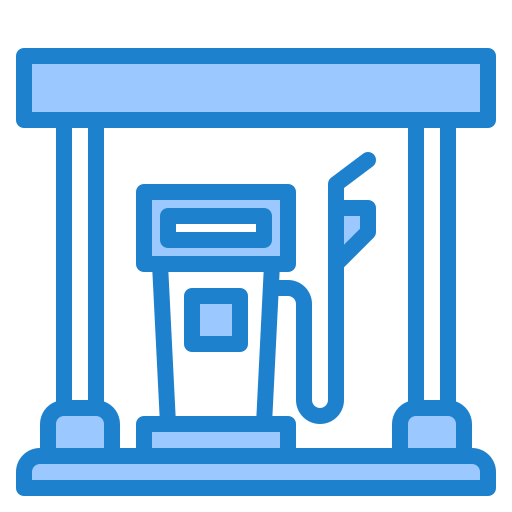 benzinestation srip Blue icoon