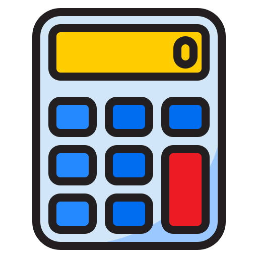 rekenmachine srip Lineal Color icoon
