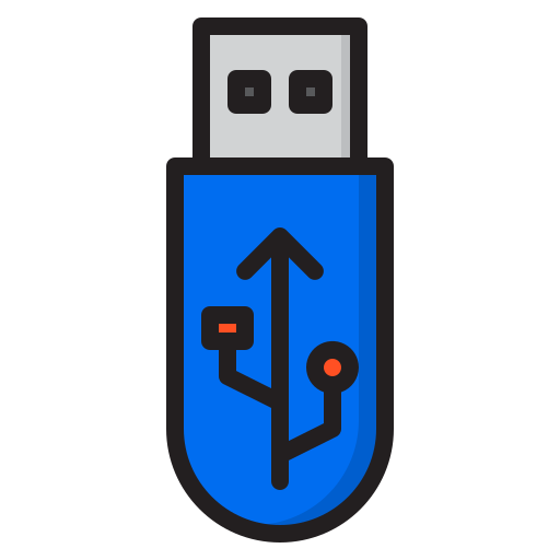 플래쉬 드라이브 srip Lineal Color icon