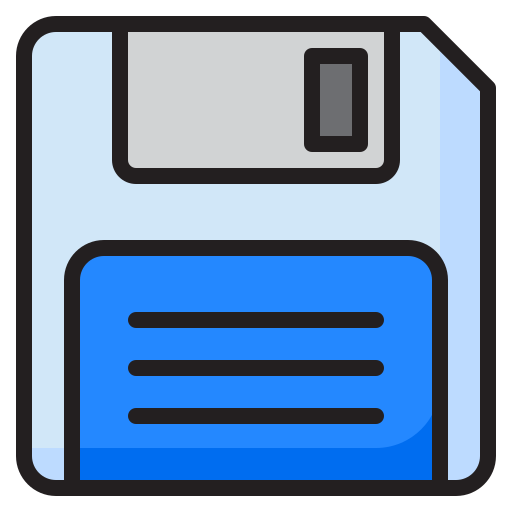Floppy disk srip Lineal Color icon