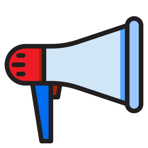 Megaphone srip Lineal Color icon