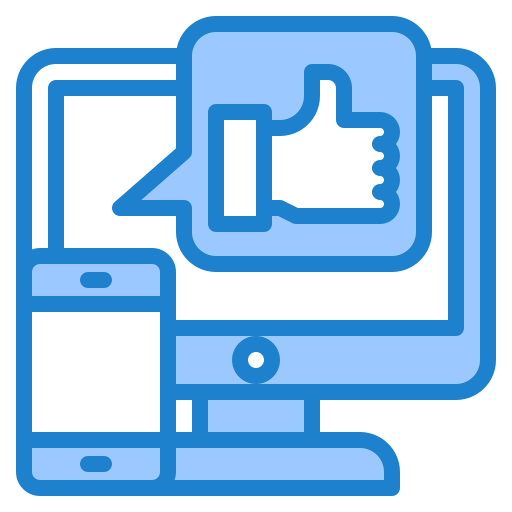 Marketing online srip Blue icon