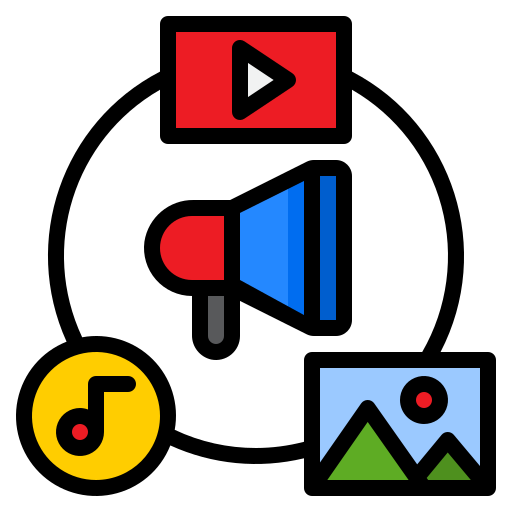 メガホン srip Lineal Color icon
