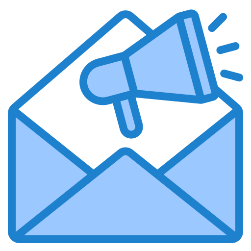 Email marketing srip Blue icon