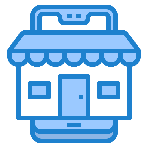 Online shop srip Blue icon
