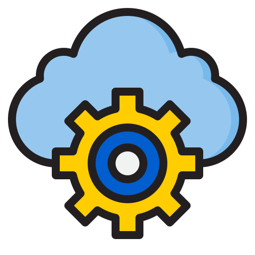 Cloud service srip Lineal Color icon