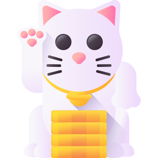 gato suertudo 3D Color icono