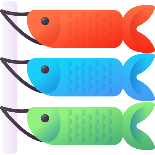 Fish flag 3D Color icon