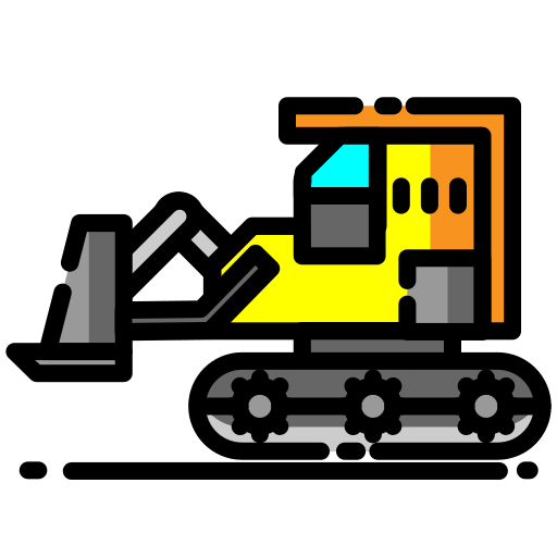 bulldozer Generic Outline Color icon