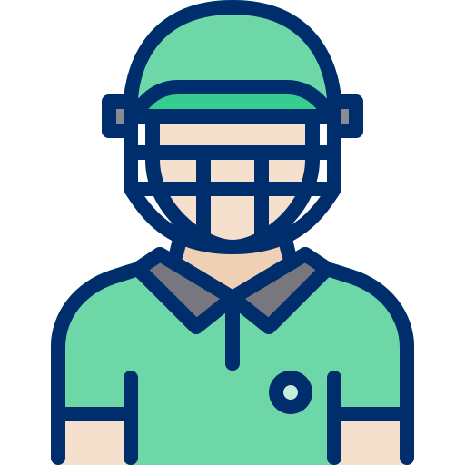 giocatore di cricket Berkahicon Lineal Color icona