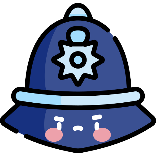 politie hoed Kawaii Lineal color icoon