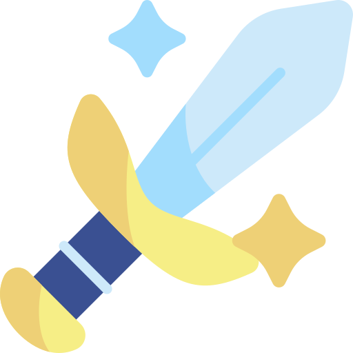 espada Kawaii Flat icono