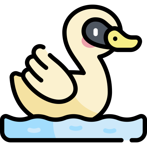 Лебедь Kawaii Lineal color иконка